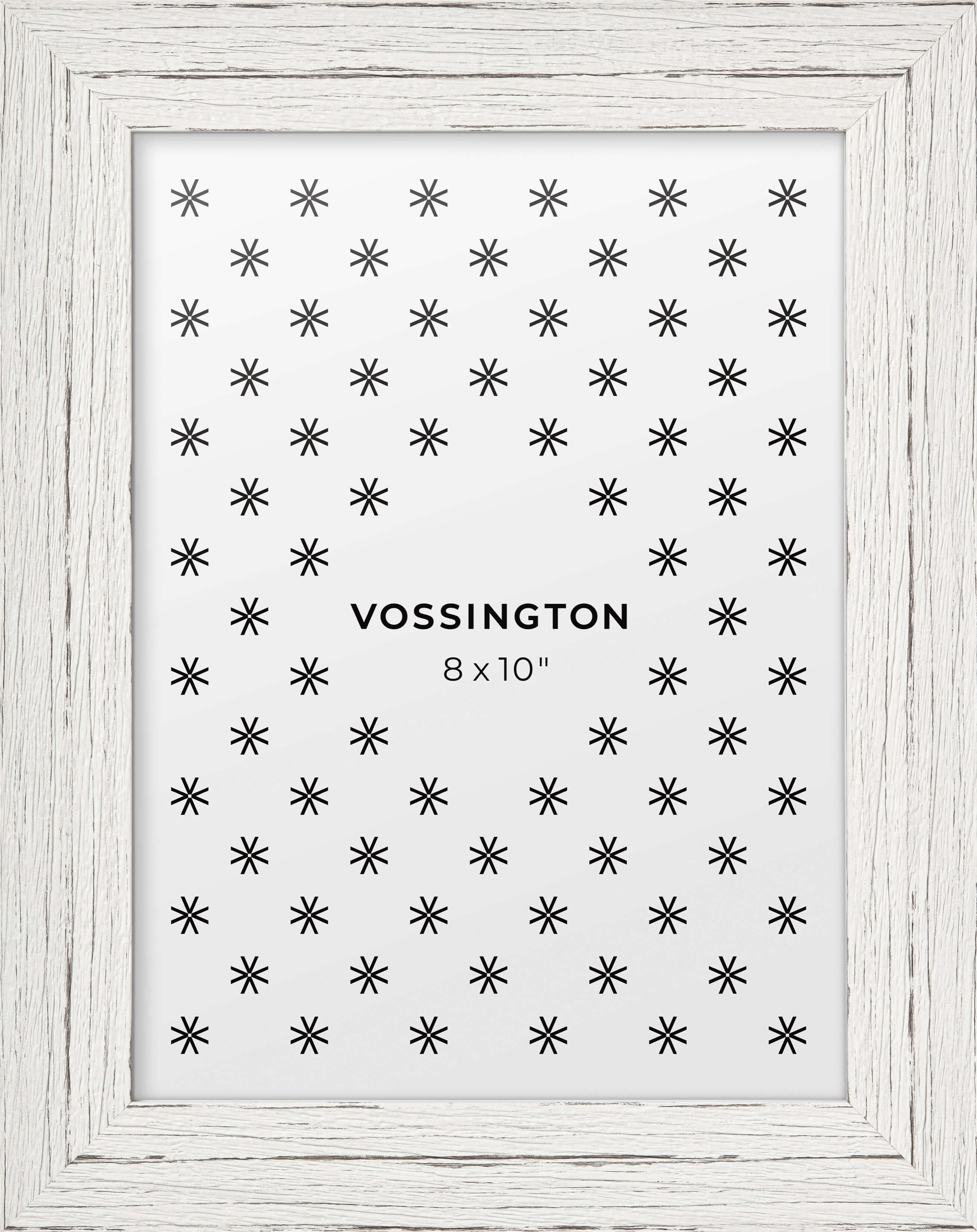 8x10 Rustic Frame, White - Well-Made & Sturdy - Vossington