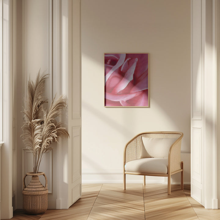 Fine Art Print, Pink Rose Oil on Canvas