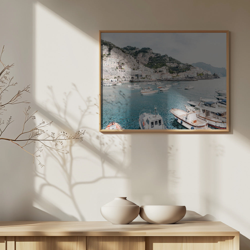 Fine Art Print, Amalfi coast with boats #2