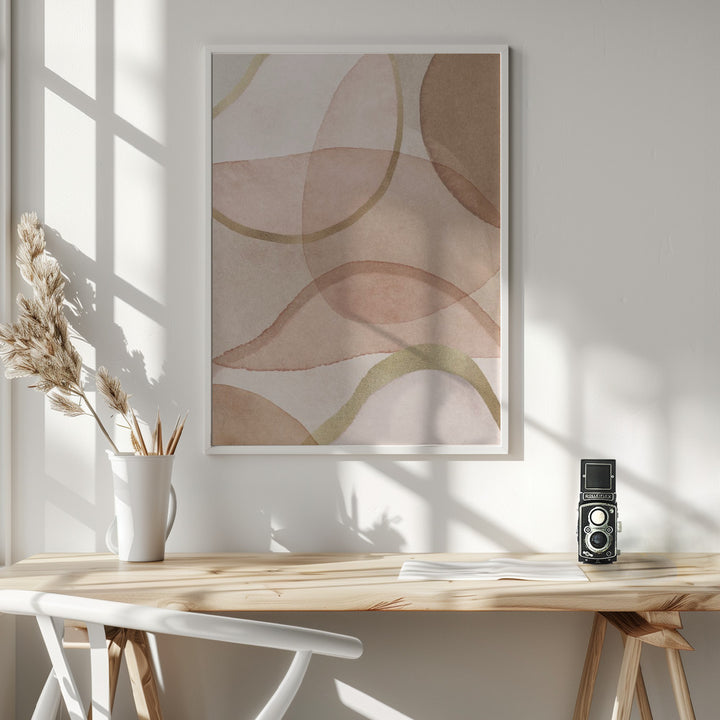 Fine Art Print, Blush and Brown Abstract