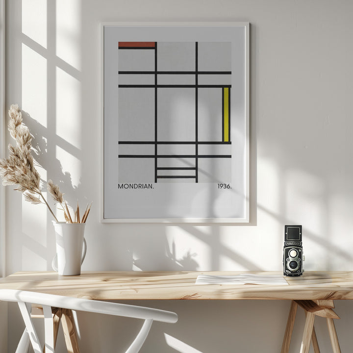 Fine Art Print, Composition in White, Red, and Yellow 1936