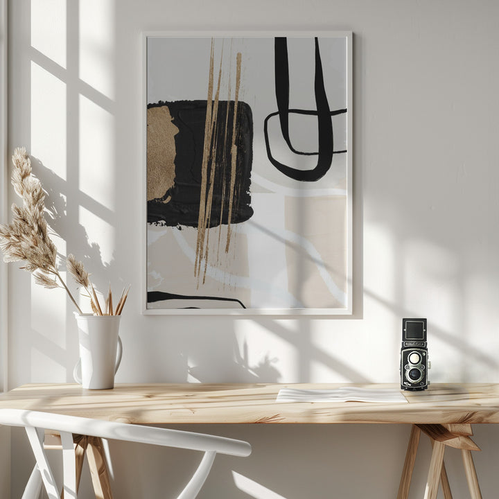 Fine Art Print, Abstract Black and Gold-5