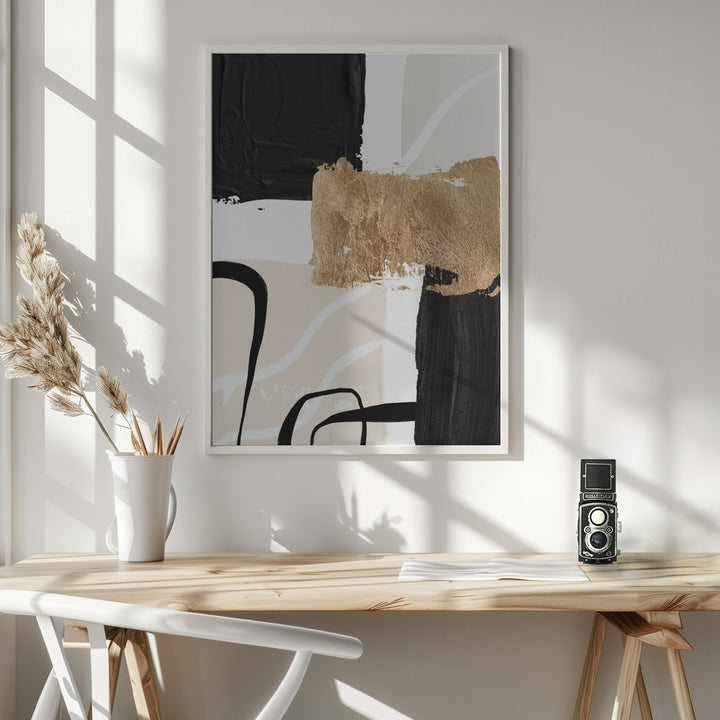 Fine Art Print, Abstract Black and Gold-4