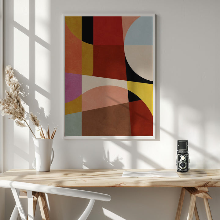 Fine Art Print, Warm Colors Bauhaus Geometry2