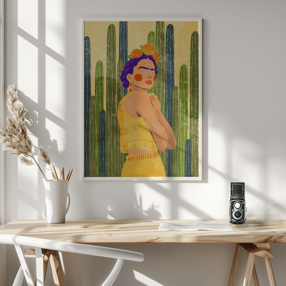 Fine Art Print, Frida and cacti