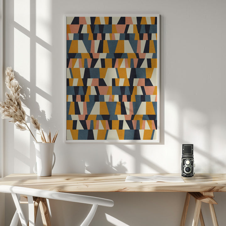 Fine Art Print, Rainbow Plus Shapes  Blue Mustard14