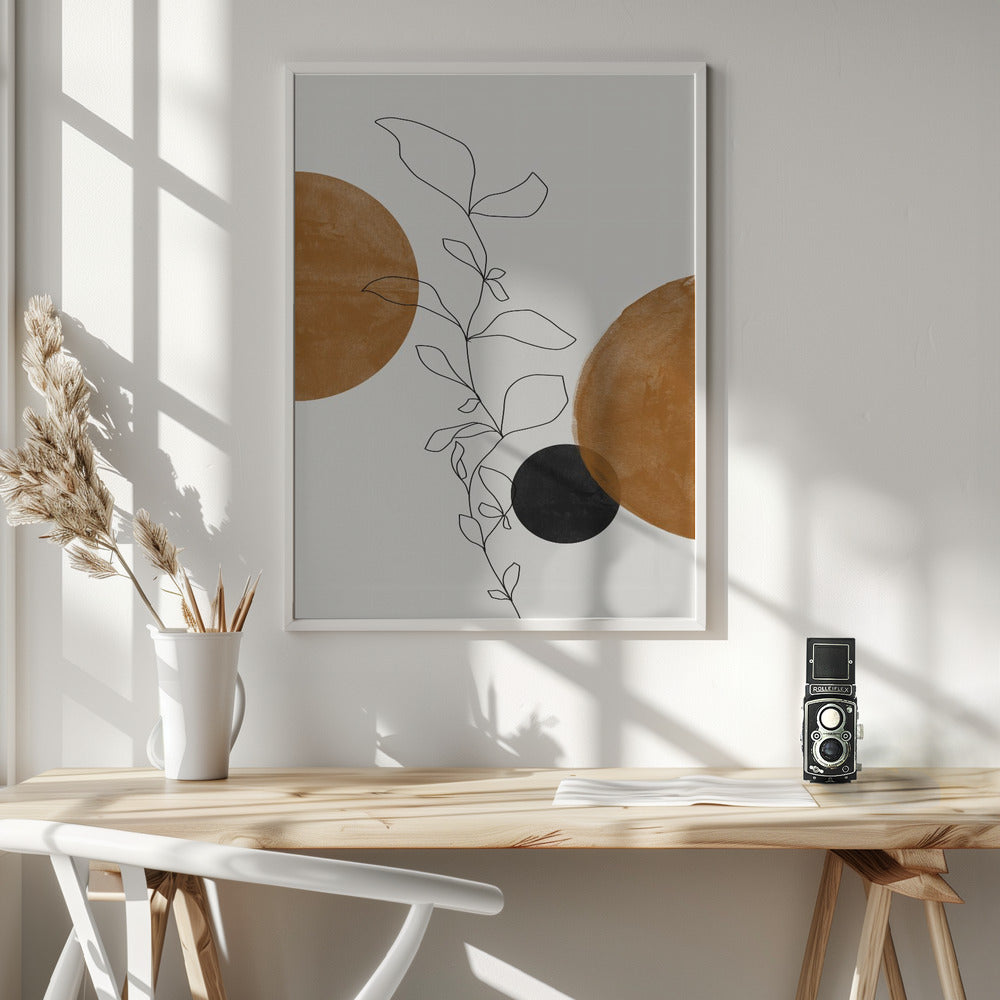 Fine Art Print, Line Art Flowers