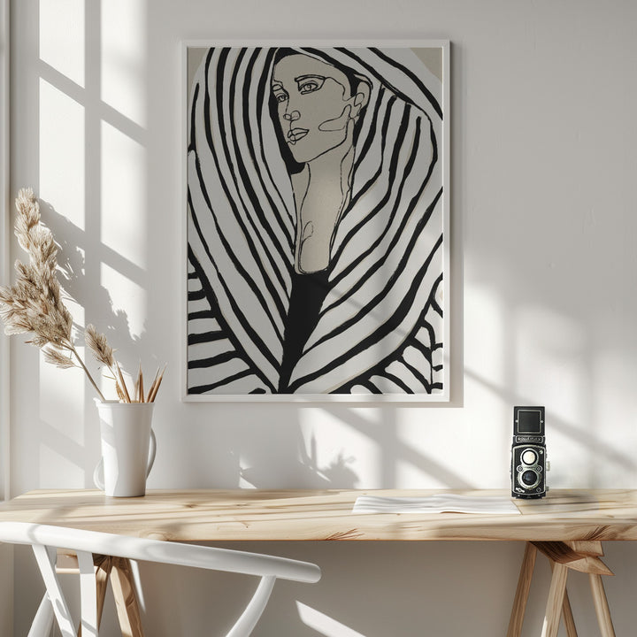 Fine Art Print, Striped Coat