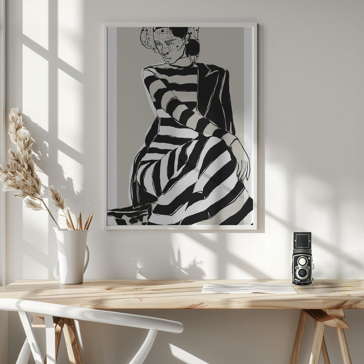 Fine Art Print, Striped Dress