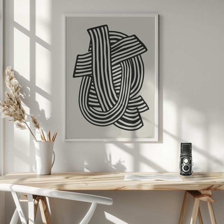 Fine Art Print, Striped Abstract In Black