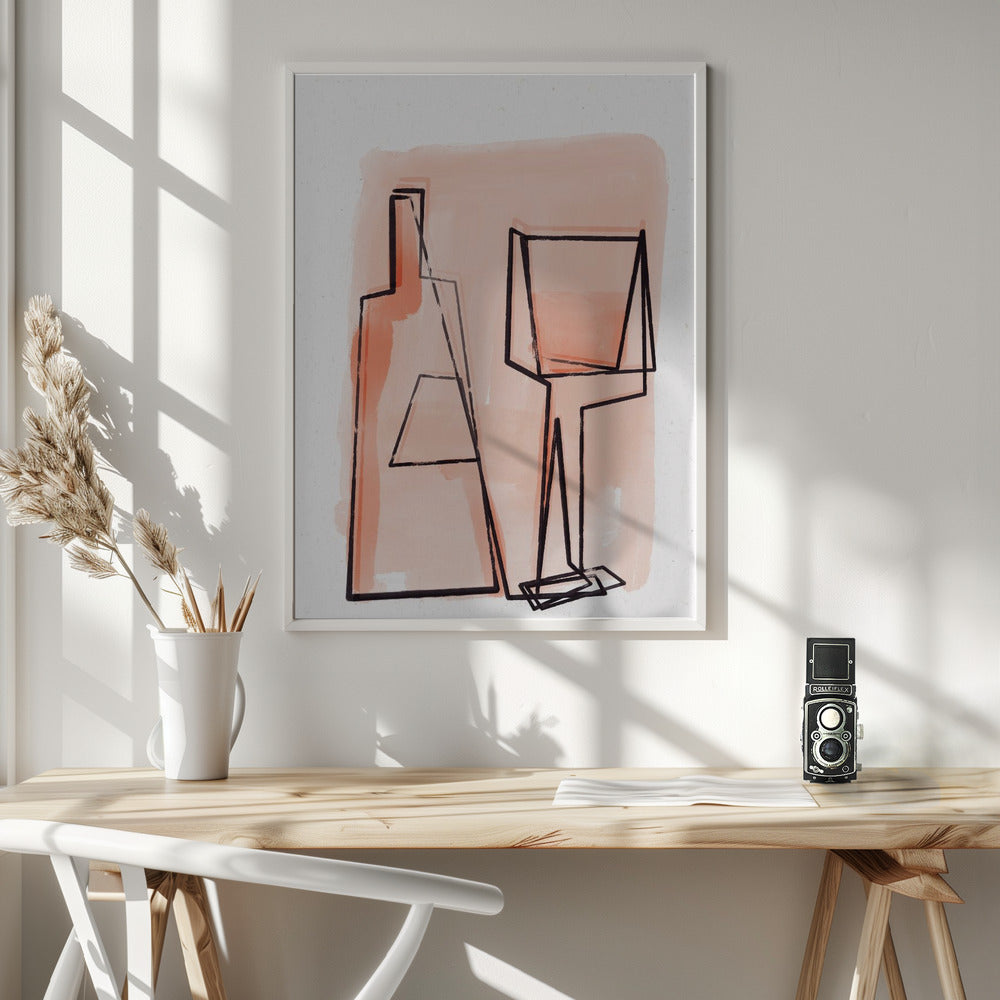 Fine Art Print, Bottle And Glass