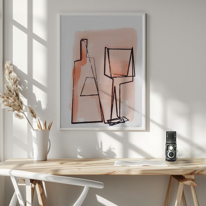 Fine Art Print, Bottle And Glass
