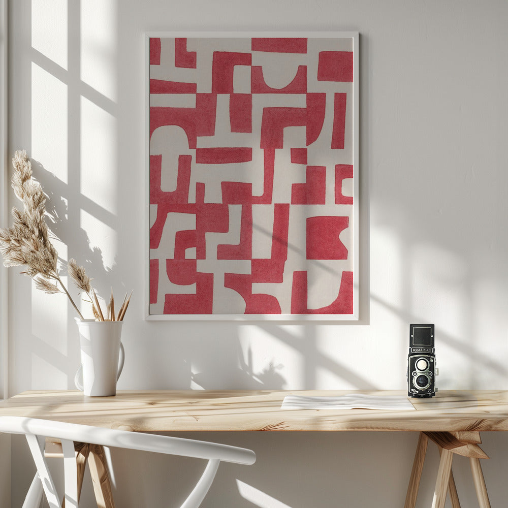 Fine Art Print, Red Puzzle