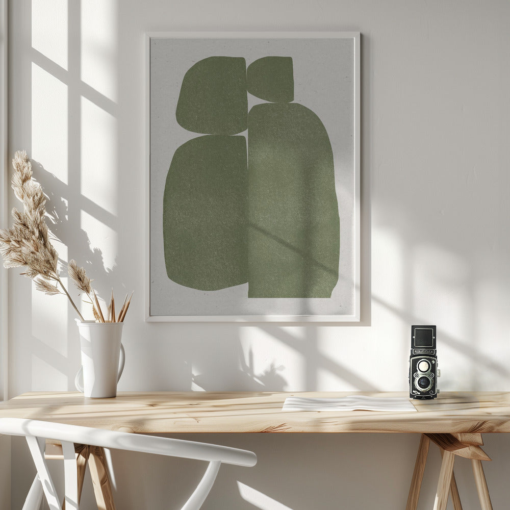 Fine Art Print, Green Stones Composition