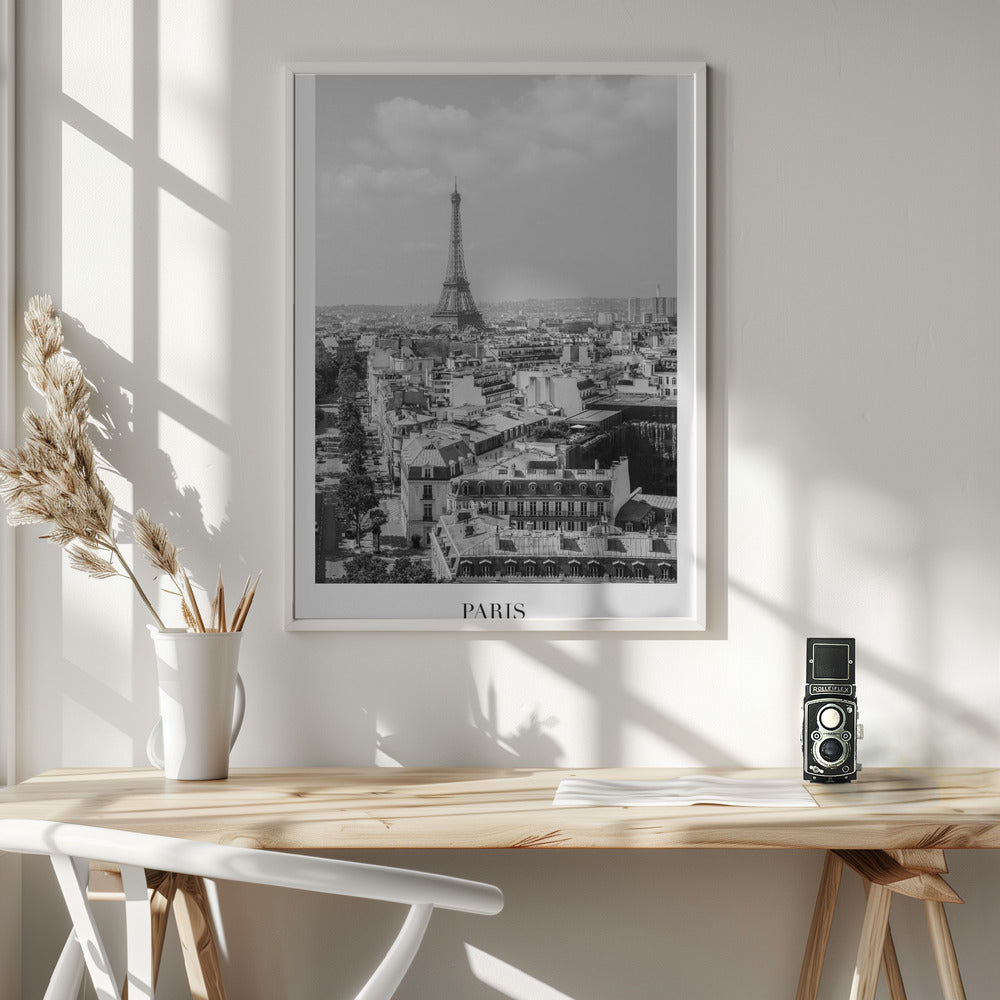 Fine Art Print, Pariseiffeltowerbw1 Size24x36