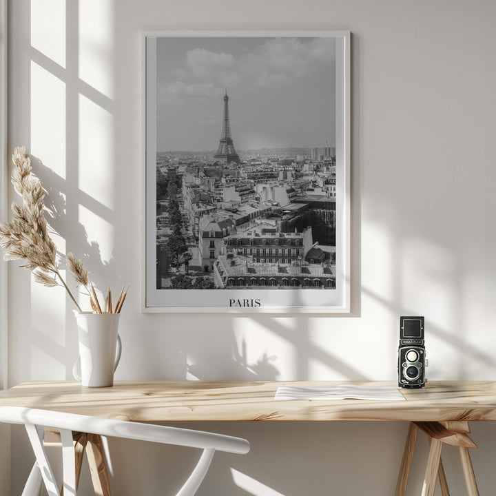 Fine Art Print, Pariseiffeltowerbw1 Size24x36