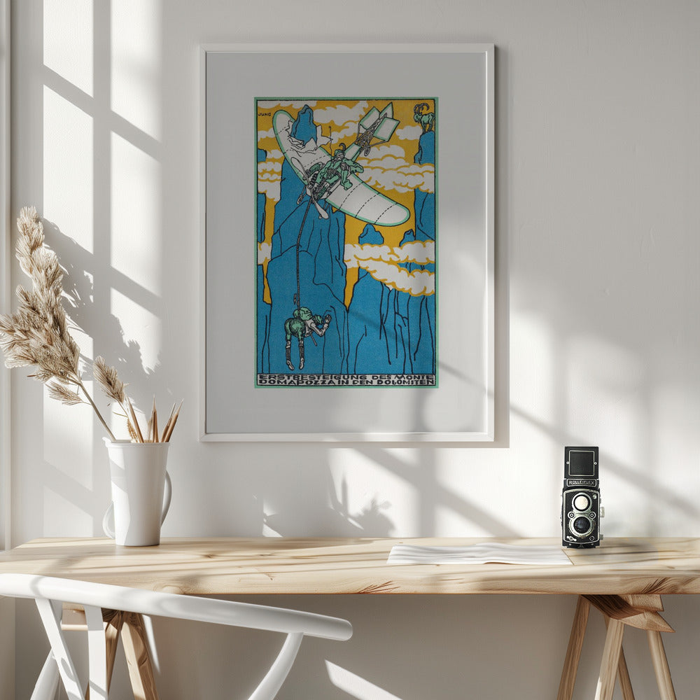Fine Art Print, First Ascent of Monte Domapozza In the Dolomites