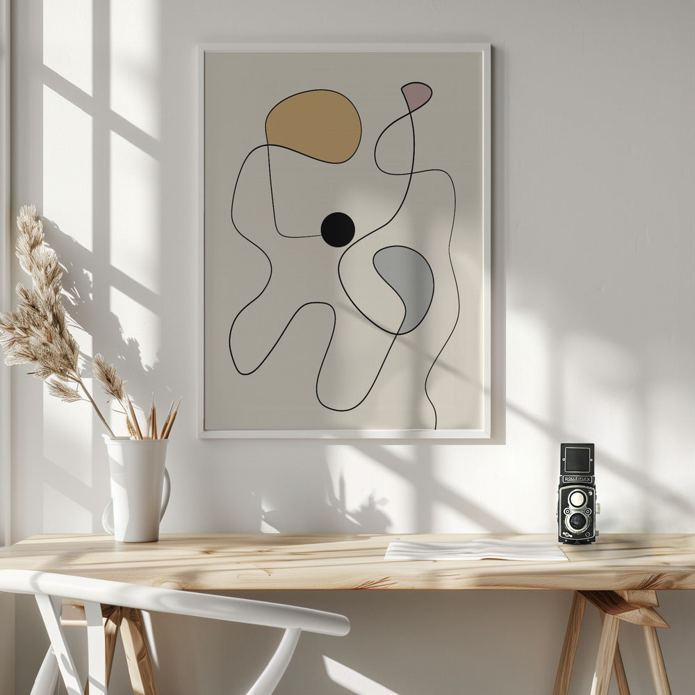 Fine Art Print, Minimal graceful line art abstract 20