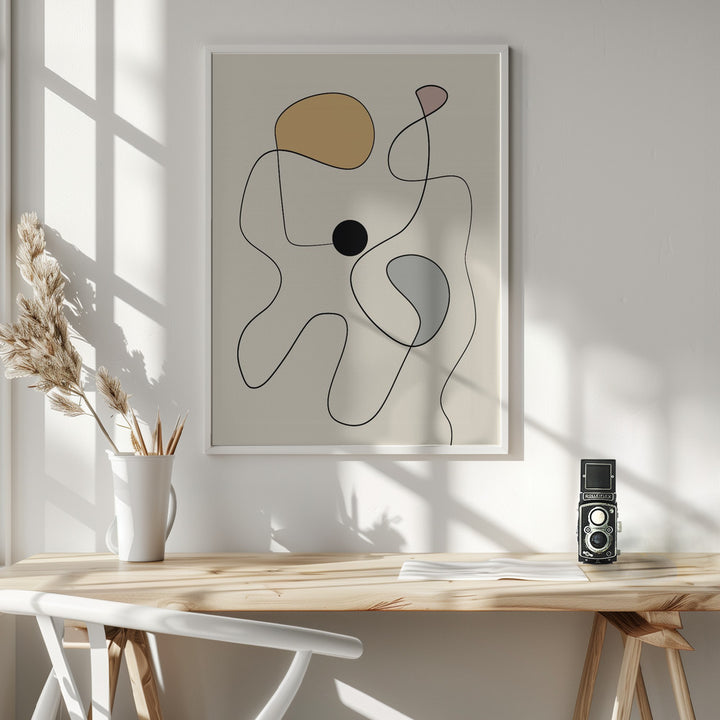Fine Art Print, Minimal graceful line art abstract 20