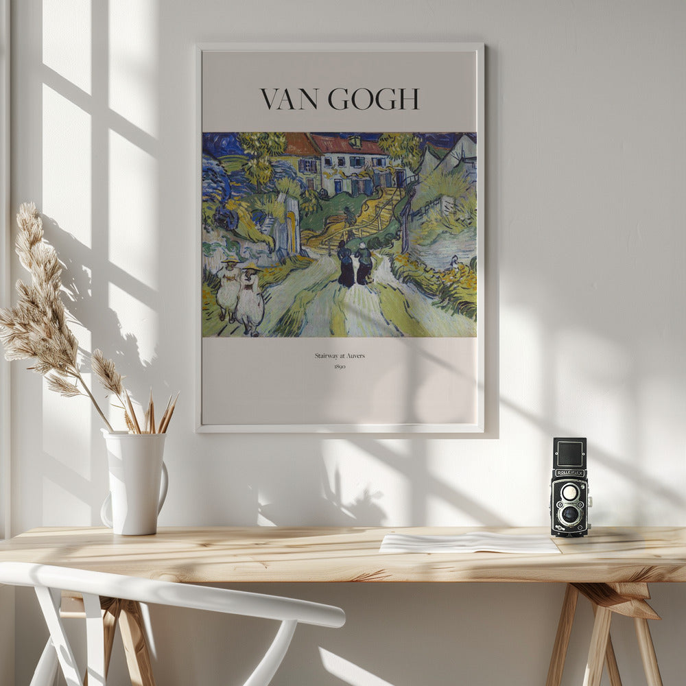 Fine Art Print, Stairway At Auvers (1890) Van Gogh