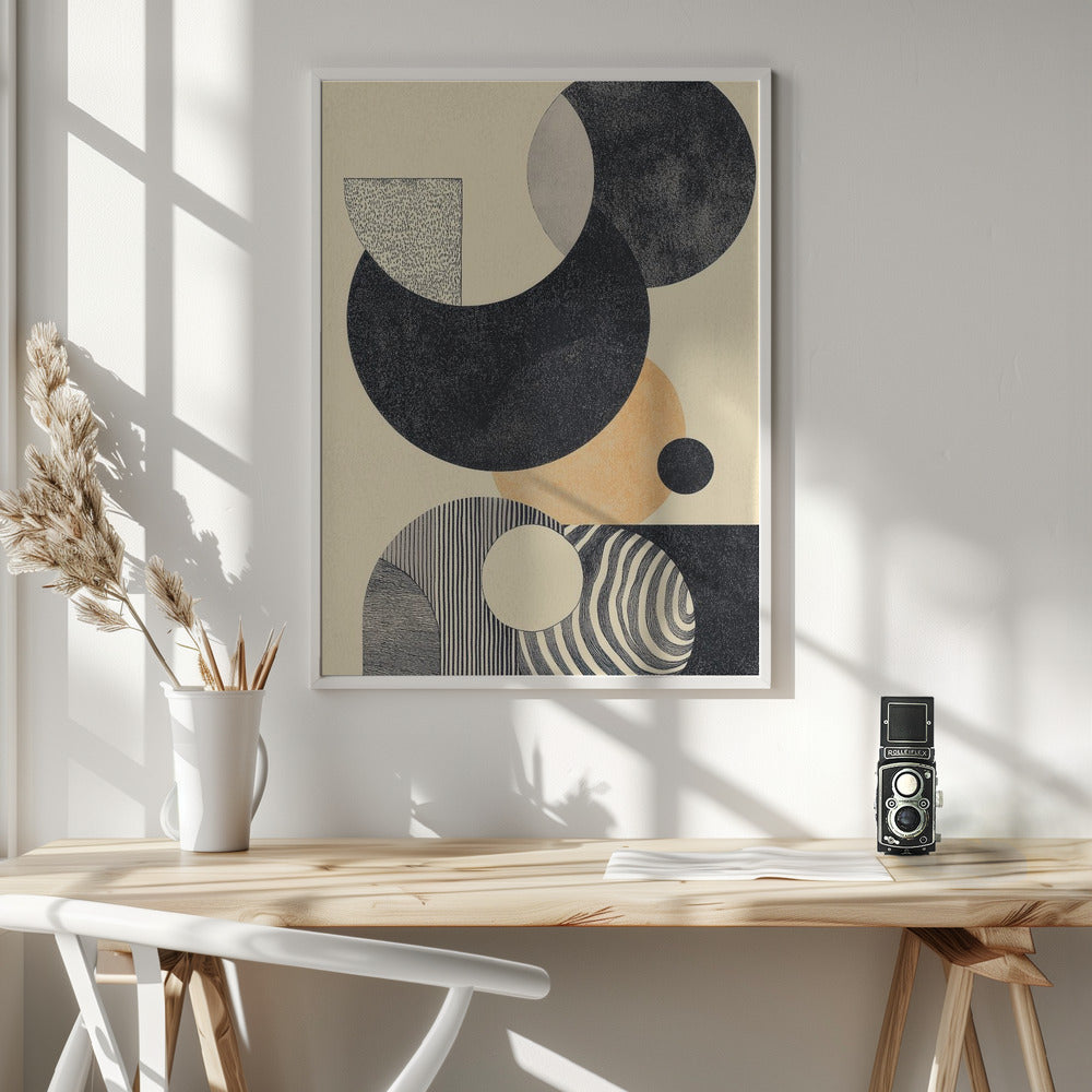 Fine Art Print, Geometric Art with Circles and Patterns
