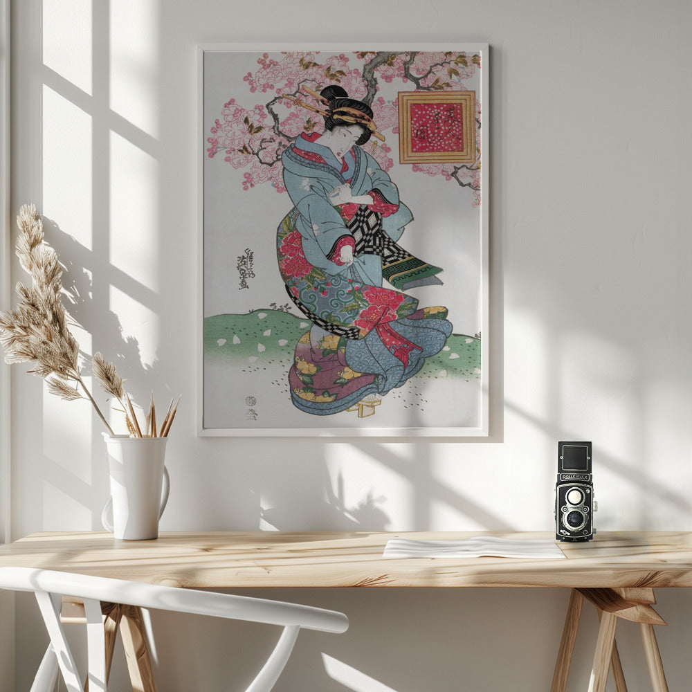 Fine Art Print, Japanese Woman (1828) Vintage Woodblock Print