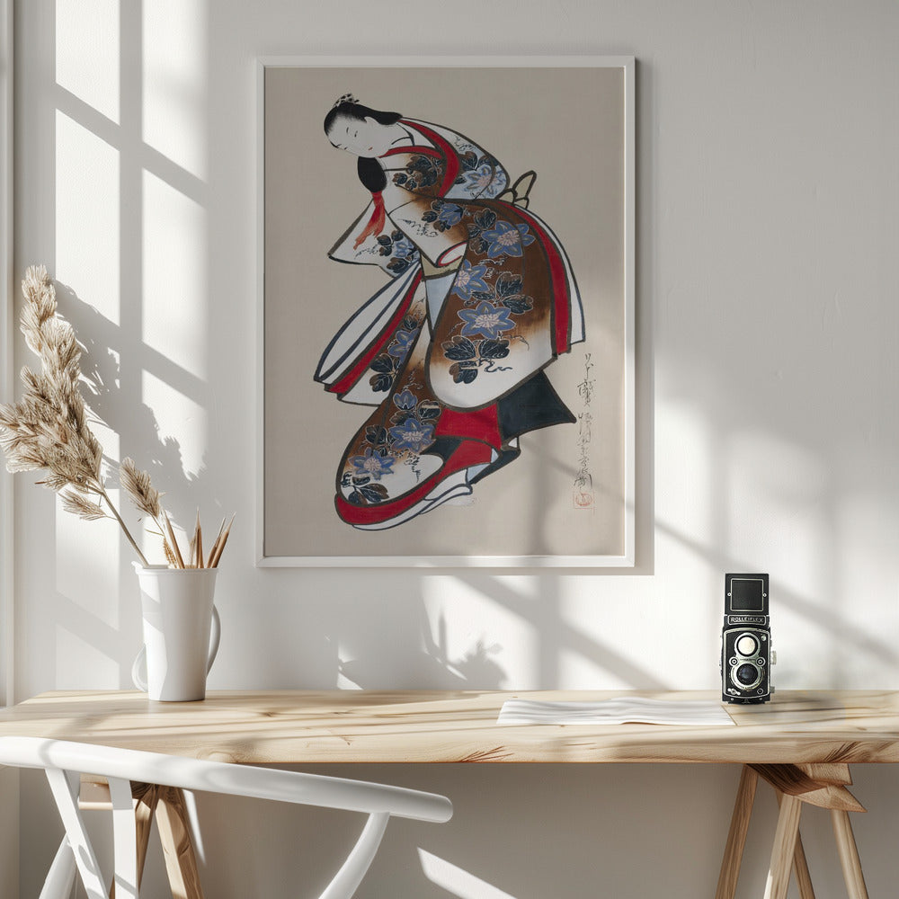 Fine Art Print, Japanese Women (1700s) Vintage Painting