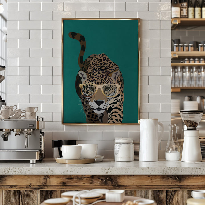 Fine Art Print, Curious green leopard