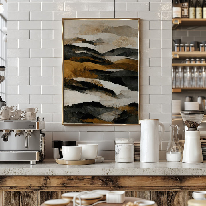 Fine Art Print, Ochre And Beige Mountains