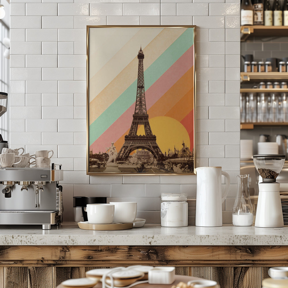 Fine Art Print, Eiffel Tower Rainbow