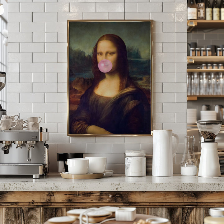 Fine Art Print, Mona Lisa Bubble Gum