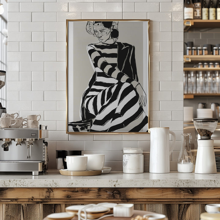 Fine Art Print, Striped Dress