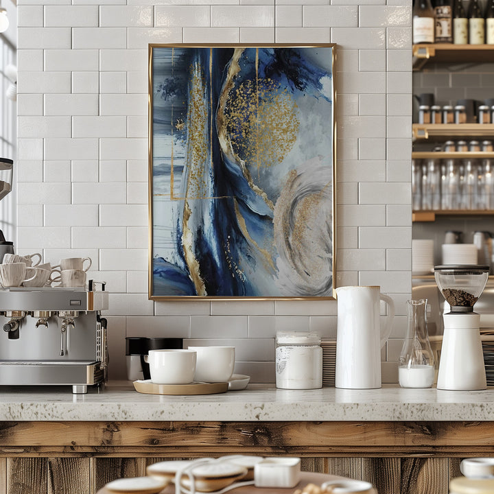 Fine Art Print, Marble in Navy