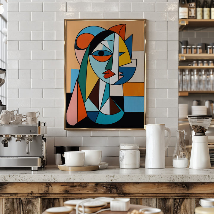 Fine Art Print, Cubism portrait of a lady