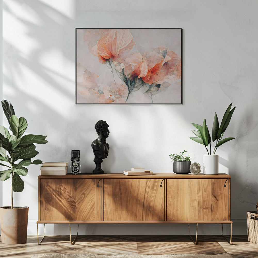 Fine Art Print, Wild Flowers On Beige Background