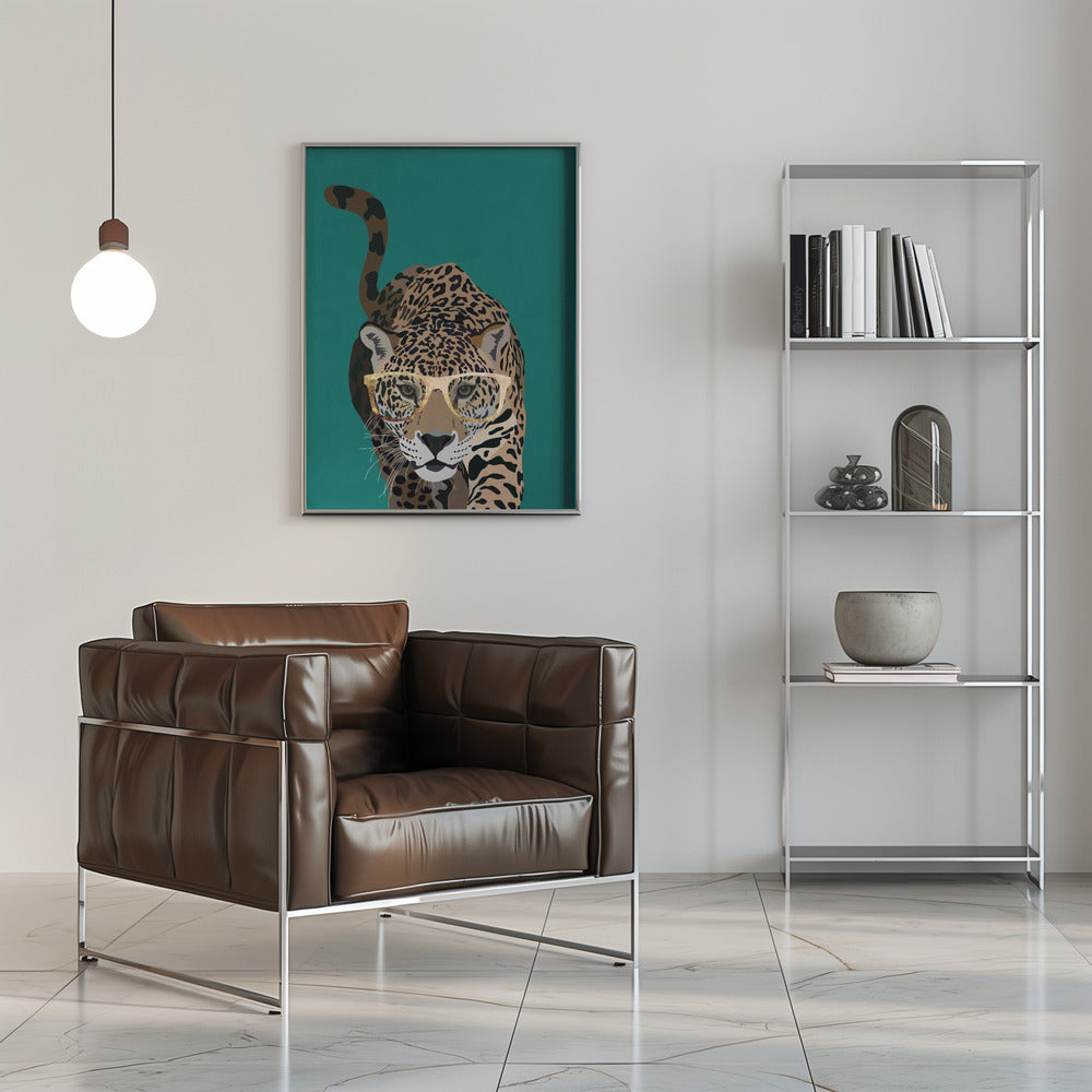 Fine Art Print, Curious green leopard