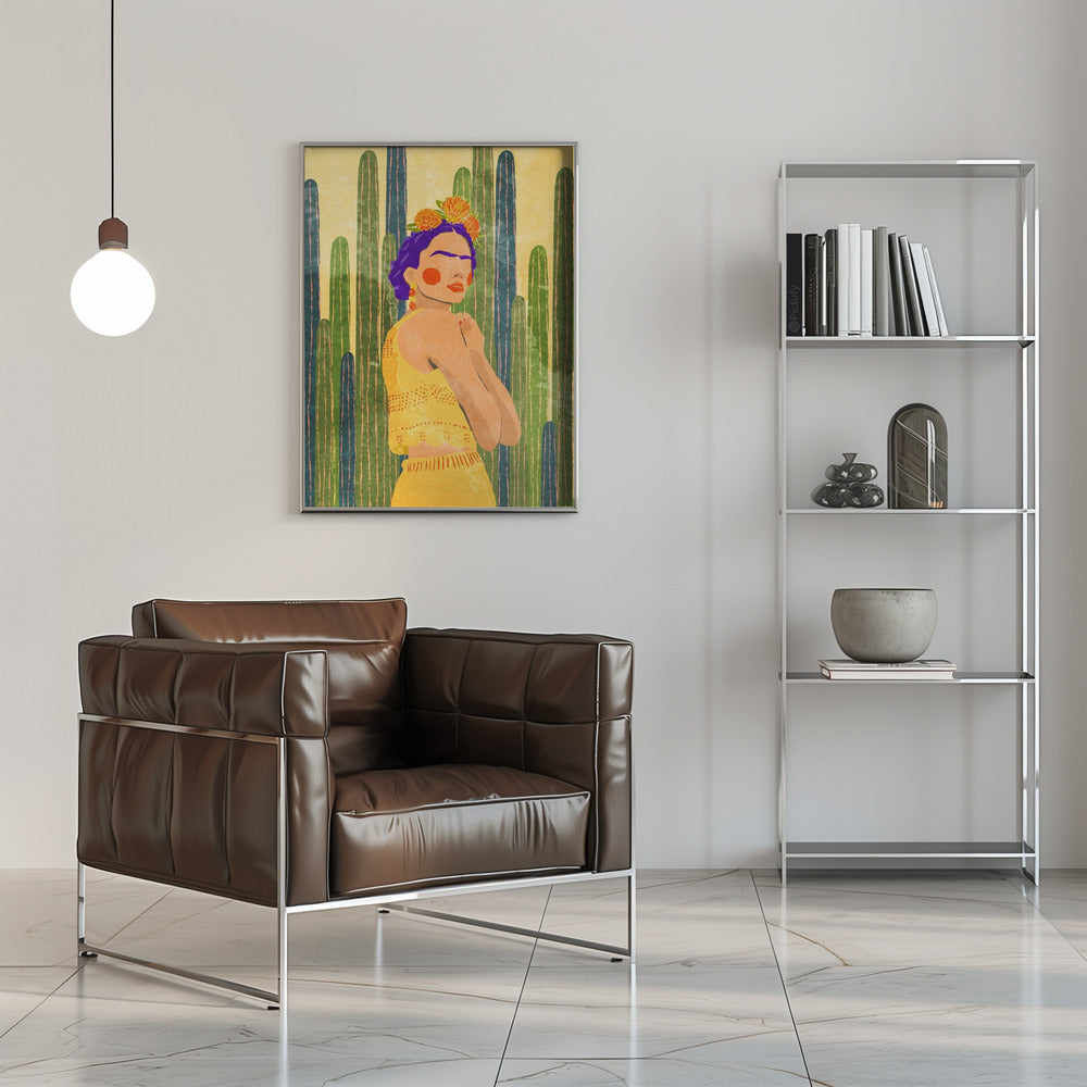 Fine Art Print, Frida and cacti