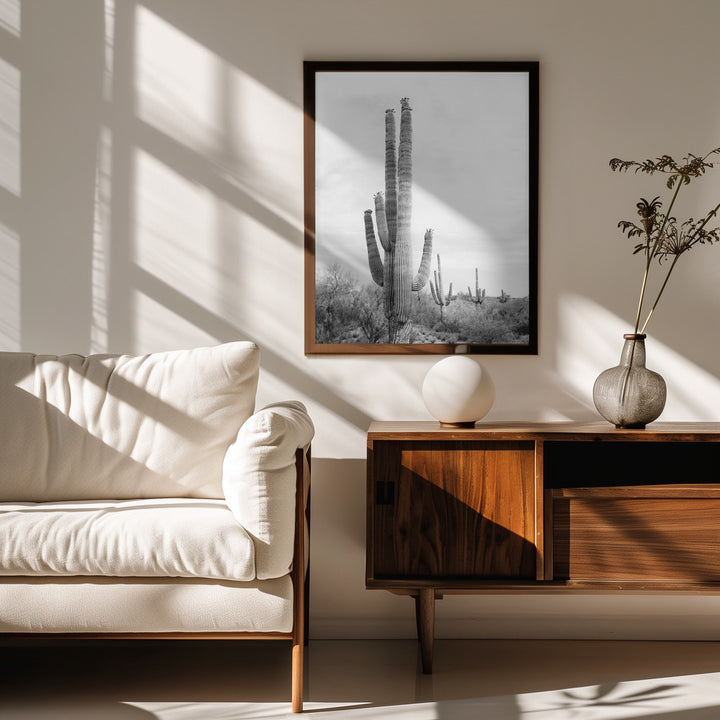 Fine Art Print, Saguaro B&amp;W