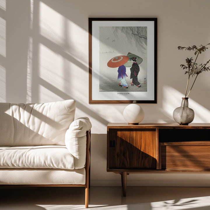 Fine Art Print, Two Women In The Rain