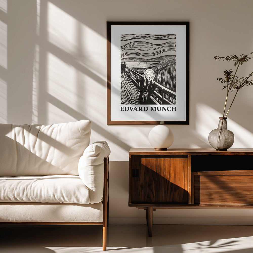 Fine Art Print, Skriet- The Scream - Monochrome Version