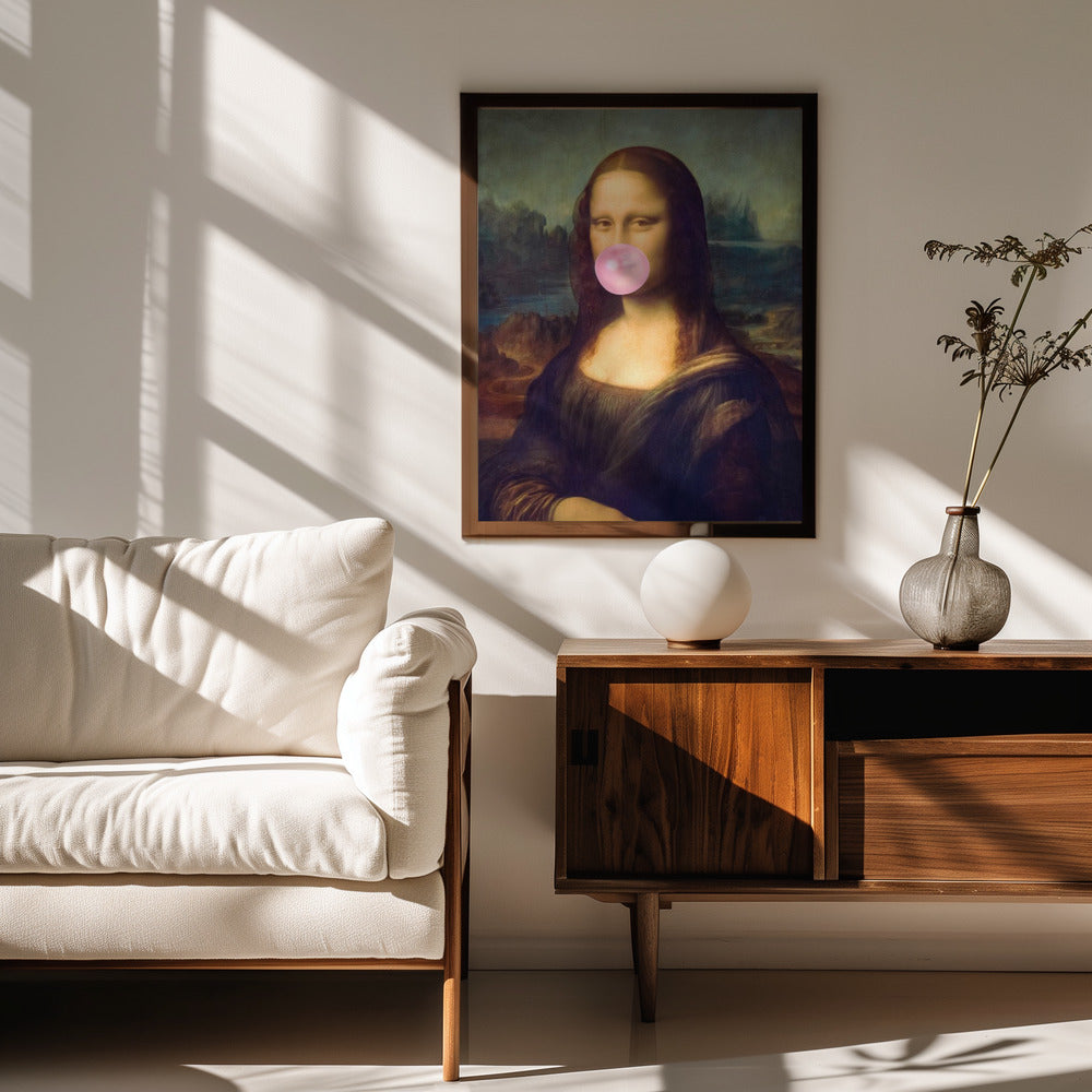 Fine Art Print, Mona Lisa Bubble Gum