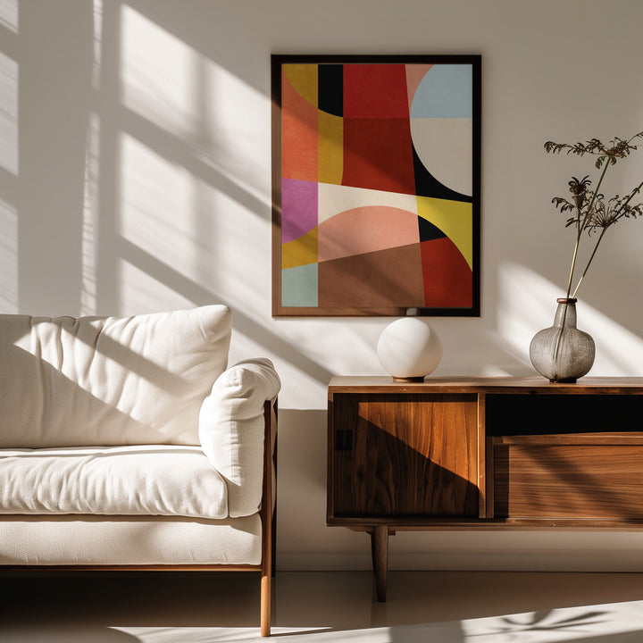 Fine Art Print, Warm Colors Bauhaus Geometry2