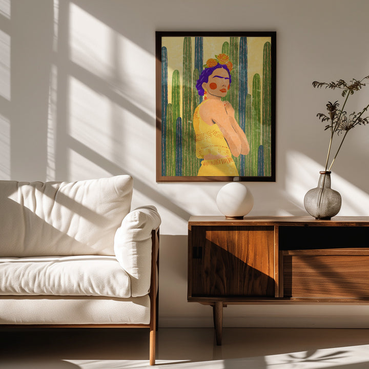 Fine Art Print, Frida and cacti