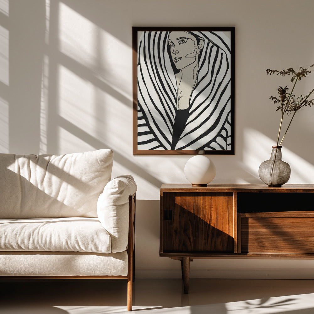 Fine Art Print, Striped Coat