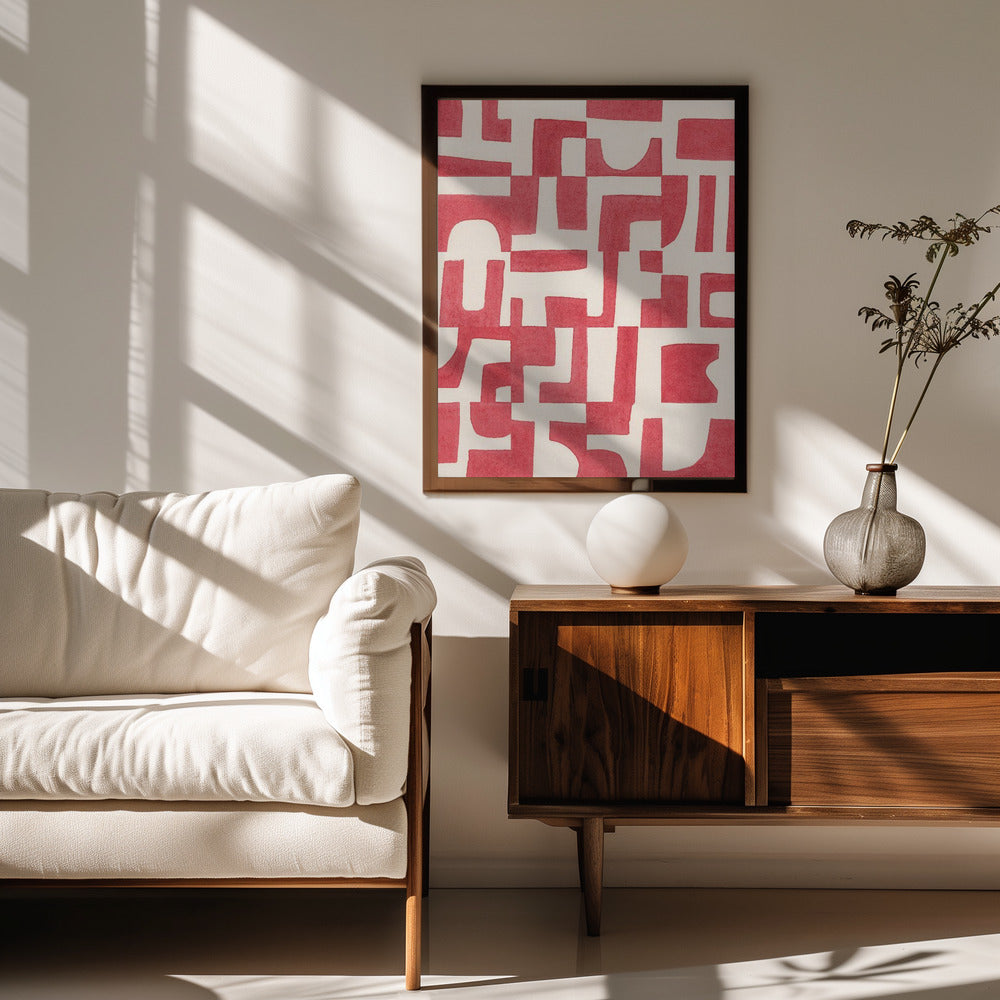 Fine Art Print, Red Puzzle