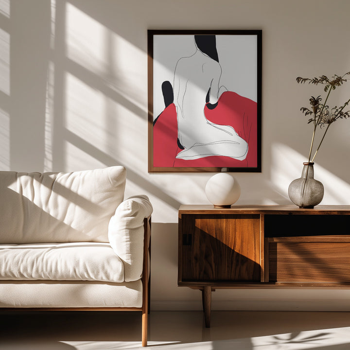 Fine Art Print, Muse in red sofa