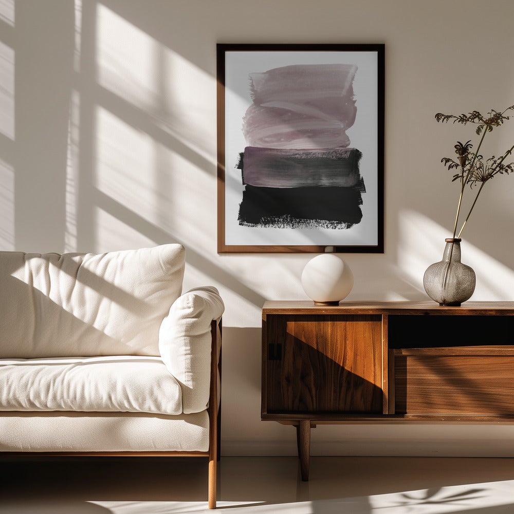 Fine Art Print, Mauve & Black