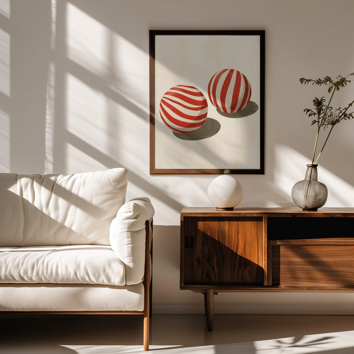 Fine Art Print, Striped balls