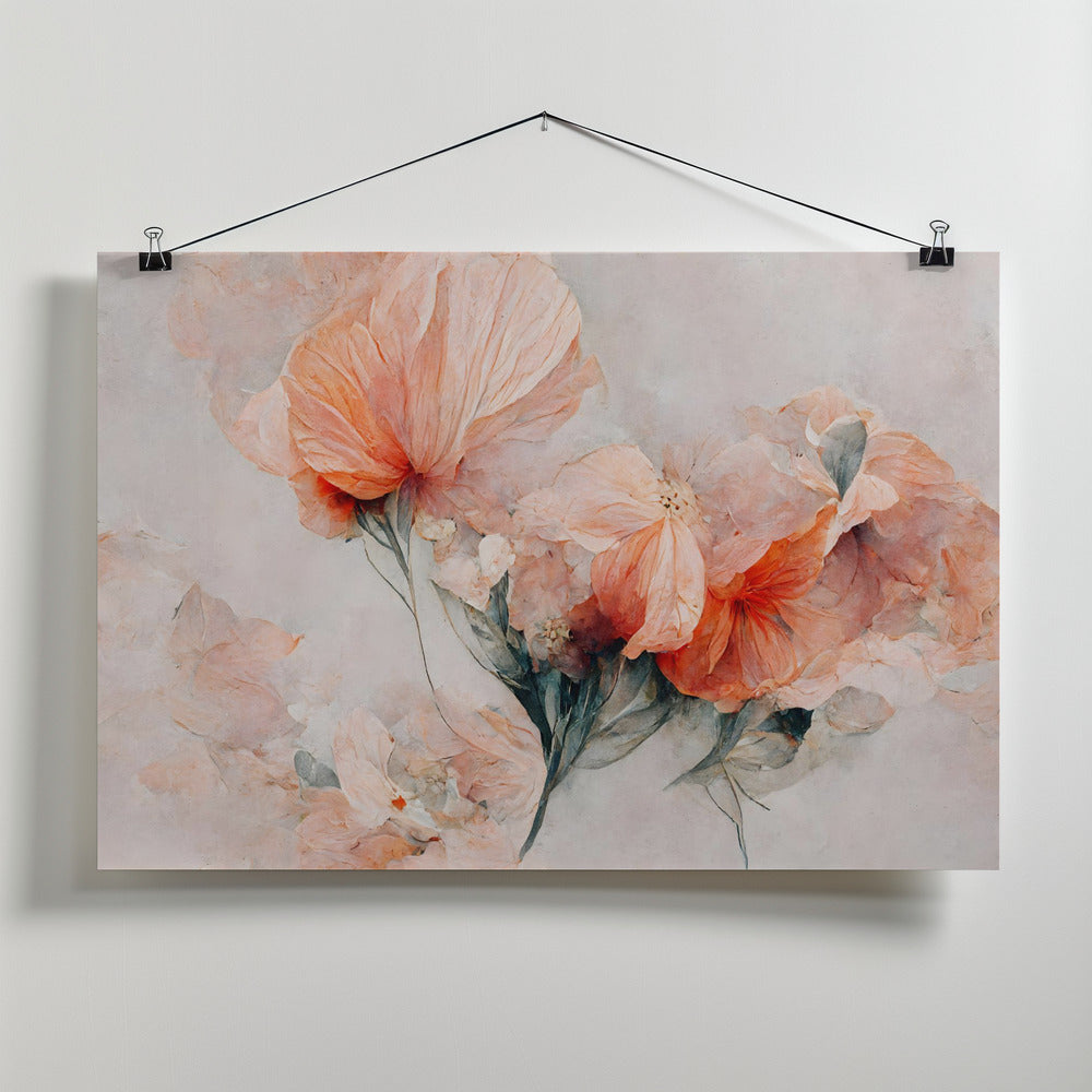 Fine Art Print, Wild Flowers On Beige Background