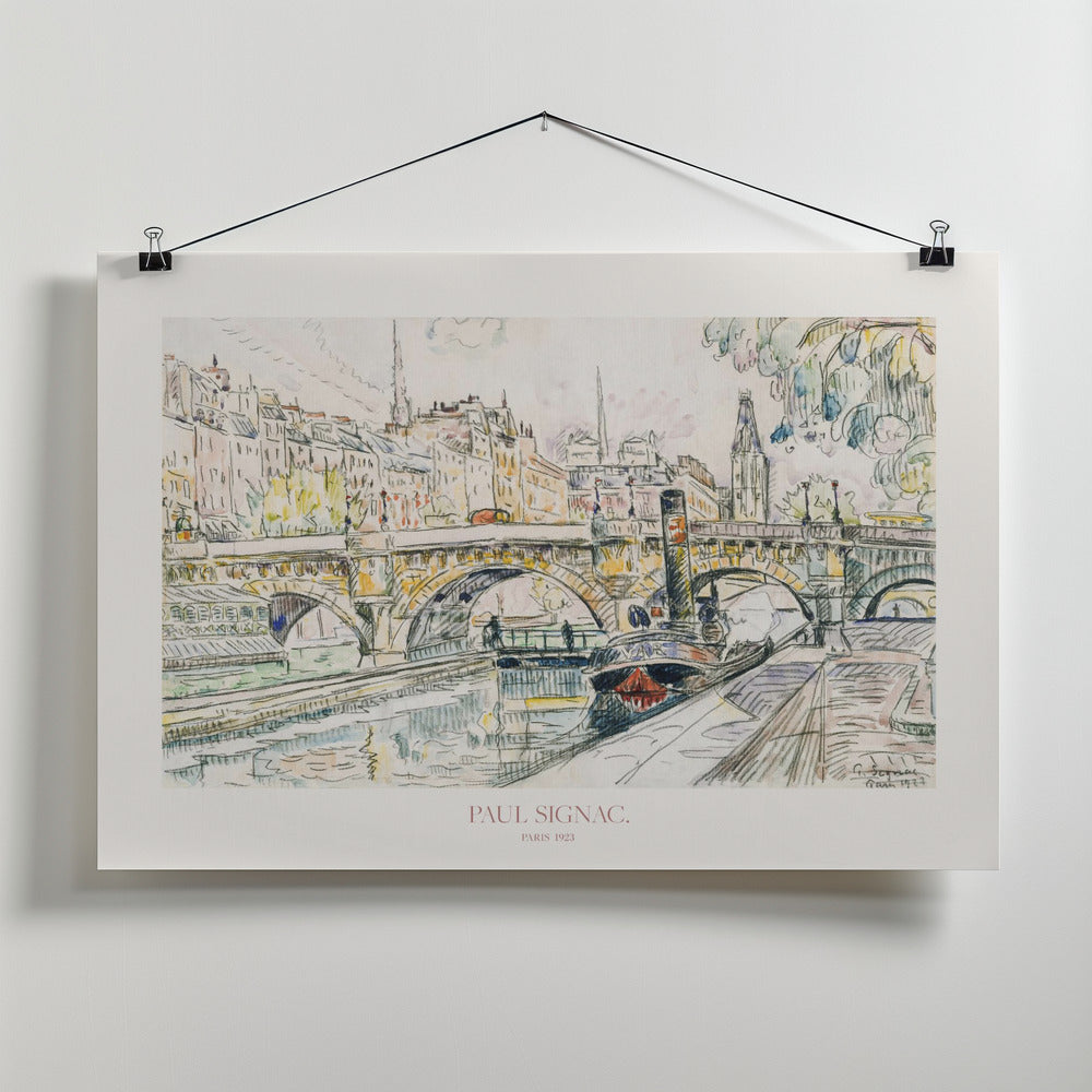 Fine Art Print, Tugboat At the Pont Neuf, Paris 1923 Poster